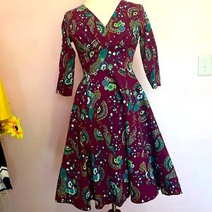 From my MAD MEN collection Vintage peacock print dancing dress.